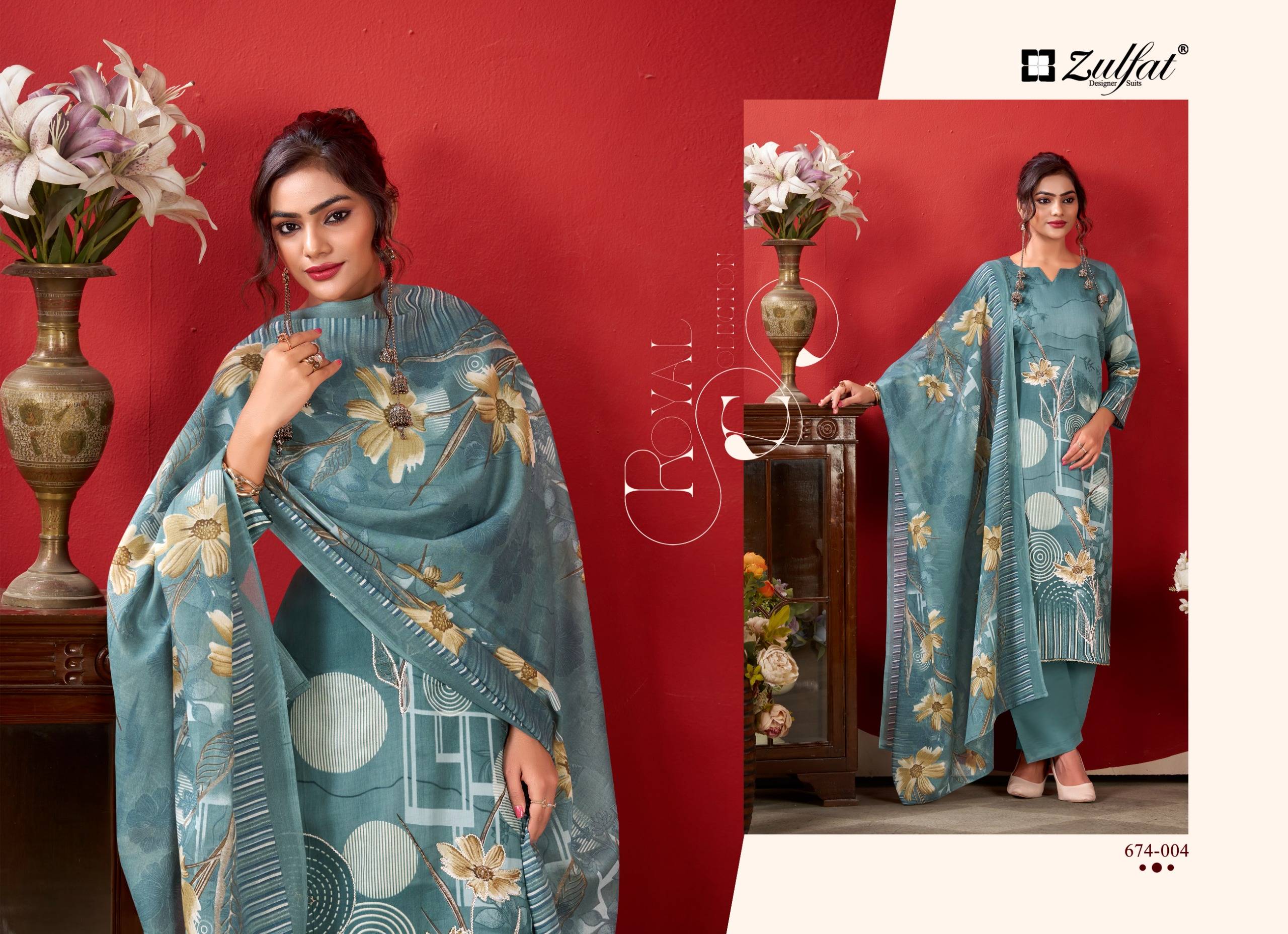 ROSHNI VOL 2 By Zulfat 01 To 04 Series Designer Suits Beautiful Pakistani Suits Wear Pure Cotton Dresses At Wholesale Price